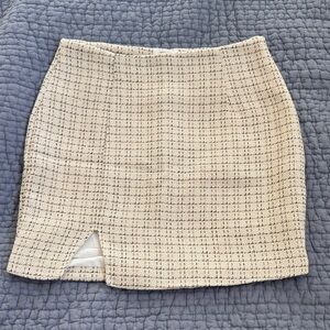 Amaryllis Cream Tweed Mini Skirt